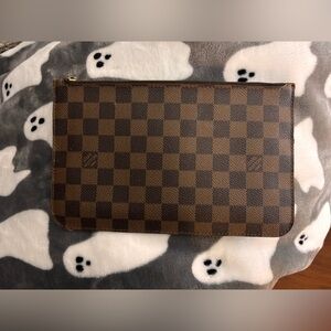 Louis Vuitton Brown and Red Checkered Pouch